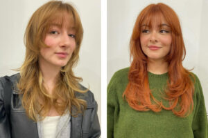 Dakota Johnson style wispy fringe.